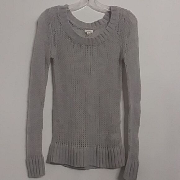 Aerie Womens Sweater Long Gray Loose Open Knit Wool Mohair Acrylic Dainty Soft S - Picture 1 of 12